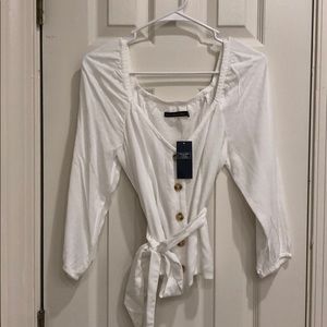 NWT A&F white blouse